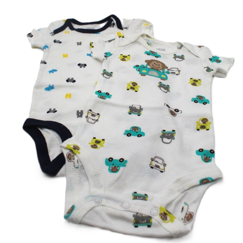 2 Carter’s Just One You Baby Boy 3 Months Bodysuit Monkey & Animals Print NWOT